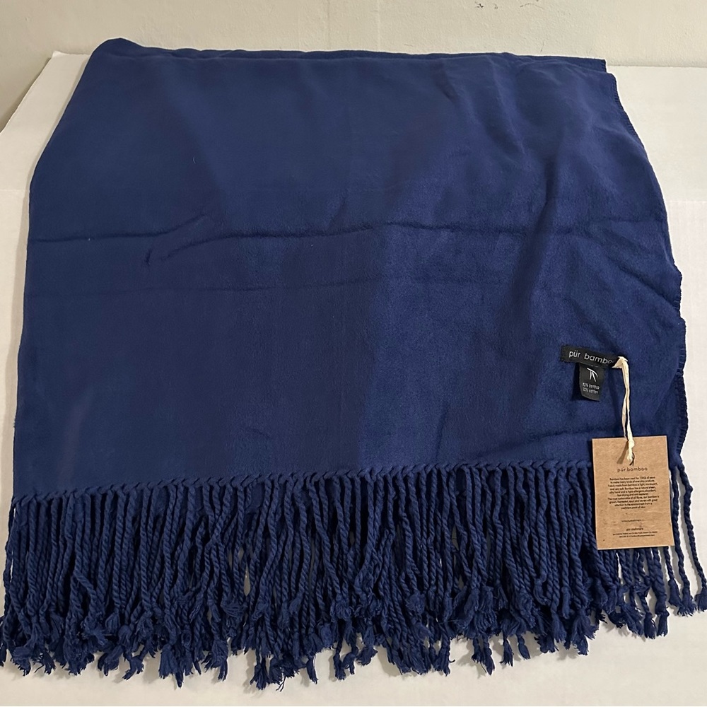 NWT - Wrap/Shawl/Scarf - “Pur Bamboo” 100% Bamboo Fringe Luxury Soft (Da…